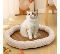 Cooling Dog Bed, Ice Silk Comfort Cat Bed for Summer, Keeping Cooling for Kitten and Puppy Self-Cooling, Washable Dog Bed for Indoor Use, Anti-slip & Wear-Resistant Bottom Design