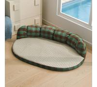 Cooling Dog Bed Mat with Bolster Pillow Dog Couch Cover Summer Pet Couch Bed Protector Indoor for Small Medium Large Dogs and Cats 25.6x17.7in