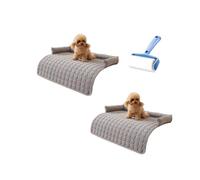 Cooling Dog Bed,Summer Comfortable Cooling Dog Mat Washable,Coolings Bed with Ice Silk Fabric,Non-Slip & Machine Washable Design,Suitable for sofas,floors,large dogs,small dogs and cats (grey,2PCS)