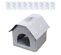 Cooling Dog House Outdoor - Cat Air Conditioner House | with 9 Ice Packs Waterproof Folding Four Seasons Bed for Shed Kitten Medium Large Breed Pet
