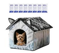 Cooling Dog House with 8 Ice Packs Waterproof Foldable Cave