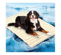 Cooling Dog Mat, Cool Dog Bed for Summer, Cool Pad for Dogs to Lay on, Machine Washable Large Pet Mats Indoor, Reversible Self Coolings Pad, for Dogs Cats (Beige, S)