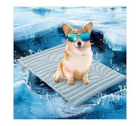 Cooling Dog Mat, Cool Dog Bed for Summer, Cool Pad for Dogs to Lay on, Machine Washable Large Pet Mats Indoor, Reversible Self Coolings Pad, for Dogs Cats (Blue, M)