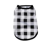 Cooling Dog T-Shirt Cat Vest Summer Breathable Plaid Pet Clothes for Small Medium Dogs Puppies Quick Dry Apparel Applicable to Chihuahua French Bulldog(Black white,L)