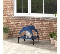 Cooling Elevated Dog Bed Outdoor w/ Canopy, for Mini Small Dogs PawHut Blue XS