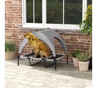 Cooling Elevated Dog Bed Outdoor w/ Canopy, Large Dogs PawHut Grey L