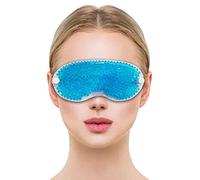 Cooling Eye Mask GLAMZA® Reusable Hot Cold Gel Bead Eye Mask for Dark Circles, Puffy Eyes, Migraine, Headache - Blue