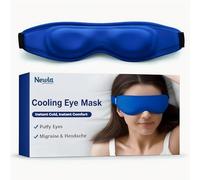 Cooling Eye Mask with Gel Cold Therapy: Contoured Reusable Ice Compress for Puffiness, Eye Fatigue, Sinus Pressure, After-Surgery Recovery, Universal Adjustable Fit for Travel, Beauty (Blue)