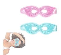 Cooling Eye Mask with Soft PVC Fabric Dual, Reusable Hot Cold Therapy Eye Mask for Migraine Relief, Headache,Dark Circle, Swollen Eyes, Stress (Pink+Blue)
