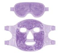 Cooling Face Mask and Eye Mask Set, Reusable Ice Pack for Puffy Eyes and Facial Relaxation, Purple Gel Cold Therapy Mask for Dark Circles and Stress Relief