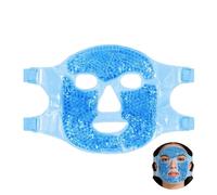 Cooling Face Mask, Reusable Gel Beads Ice Mask Face, Hot Cold Therapy Facial Spa Cooling Mask Full Facial Frozen Masks for Puffy Headache Sinus Pain Swollen Eyes Dark Circles Stress Redness (Blue)