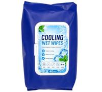 Cooling Face Wipes Gentle Lint Free Mint Quick Dry | Hot Weather Body Cooling Wipes for Summer Outdoor Workout Hiking Running Fishing Beach Gym Home Office Work