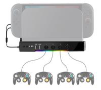 Cooling Fan Dock Station Compatible with Nintendo Switch 2, Adapter Compatible with Gamecube Controller, Dual-Fan Cooling System with 2 USB Ports for Charging Data