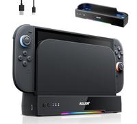 Cooling Fan for Nintendo Switch 2 Dock - Dual High-Speed Fans, 3-Speed Adjustment, RGB Lighting, Ultra-Quiet, USB Powered, Wall-Mountable with Anti-Slip Base for Switch 2