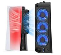 Cooling Fan for PS5 QYCHHJ Cooler Fan for PS5 Accessories with LED Light and 3.0 USB Ports Fan Cooling Fan Compatible with PS5 Host Digital Version or CD Version,Not for Ps5 Slim/PS5 Pro