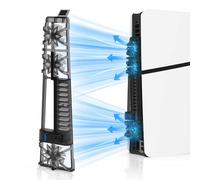 Cooling Fan for PS5 Slim Console, Quiet Cooling System with Multi-color RGB Light, Cooler Accessories with 3 High-Speed Fans & USB 3.0 Port for PS5 Slim Digital & Discs Edition