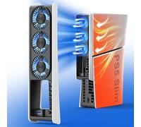 Cooling Fan for PS5 Slim Digital & Disc, Auto Power On/of/Adjustable by Sensing Temperatures, 2-level Speed for PS5 Slim Cooling Fan USB 3.0 HUB for PS5 Slim Cooling Station Accessories