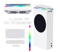 Cooling Fan for Xbox Series S, Dustproof Fan Cooling System for Xbox Series S with 3 Speed 4000/4300/4500RPM and 7 Modes RGB Light Strip, Low Noise, Dust Filter, Independent Touch Switch, 2 USB Port