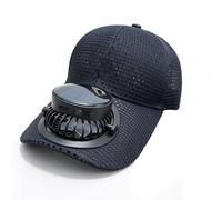Cooling Fan Hat, Baseball Caps, Adjustable Summer Cap, Solar Powered Cooling Fan Hat with Digital Display, USB Rechargeable, Adjustable Size, Black, 30x15x5 cm