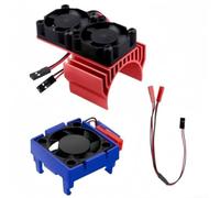 Cooling fan kit with dual fans for 110 electric car motor and ESC, 4 8~6V input, IP44 waterproof protection, and robust construction materials (Red)