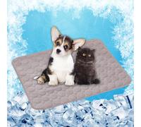 Cooling Gel Mat for Pets 62 x 50 cm Cooling for Pets on Warm Days Easy to Clean Non-Slip Blanket for Dogs Dog Pad for Crates, Kennels and Beds, Brown