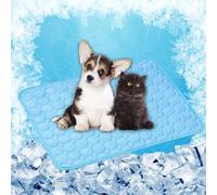 Cooling Gel Mat for Pets 70 x 55 cm Cooling for Pets on Warm Days Easy to Clean Non-Slip Blanket for Dogs Dog Pad for Crates, Kennels and Beds, Blue