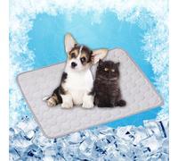 Cooling Gel Mat for Pets 70 x 55 cm Cooling for Pets on Warm Days Easy to Clean Non-Slip Blanket for Dogs Dog Pad for Crates, Kennels and Beds, Grey