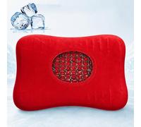 Cooling Gel Pillow for Sleeping - Cool Touch Gel Surface Bed Pillow for Side & Back Sleepers, Head & Neck Support, Breathable Removable Washable Cover, Hot Sleepers, 24×16×4 Inch(Red)