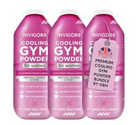 Cooling Gym Powder for Women - 3 Pack 170 g Each | 100% Talc Free Powder for Women with Menthol, Jasmine & Rose | Anti Chafing by Great British Home