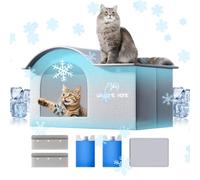 Cooling House for Cats, Cold Shelter for Cats with Aluminium Foil and Ice Pack - Spacious Shaded Shelter for Apartment Travel Car Balcony Garden