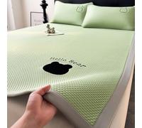 Cooling Ice Silk Mat Set - 3-Piece, Foldable & Washable for Home or Dorm Use, Breathable Comfort for Hot Weather