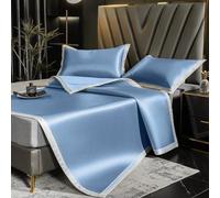 Cooling Ice Silk Summer Sleeping Mat, Ice Silk Sleeping Mat Set With Pillowcases Multicolor(Blue)