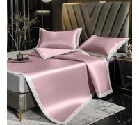 Cooling Ice Silk Summer Sleeping Mat, Ice Silk Sleeping Mat Set With Pillowcases Multicolor(Pink)