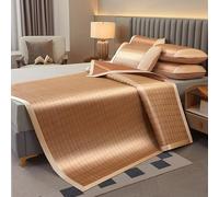 Cooling Ice Silk Summer Sleeping Mat, Rattan Sleeping Mat Multicolor Multiple Sizes(Brown+black,180 * 200cm)