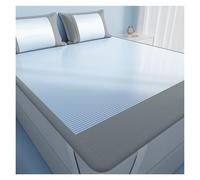 Cooling Ice Silk Summer Sleeping Mat With Pillowcase, Anti-slip Elastic Band And Ventilated Honeycomb Breathable Design For Bedroom Dorm Portable Compact Fold