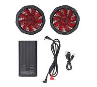 Cooling Jacket Fan, 4 Speeds 80000mAh 12V Battery Fan Power Bank Set with Large Fan Blades, DC USB Ports for Air Conditioned Work Clothes