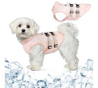Cooling Jacket for Dogs, Breathable Summer Dog Cooling Vest For Pomeranian Maltese Dachshund, Anti-Slip Collar Adjustable Fit with Lead Ring, Pink S