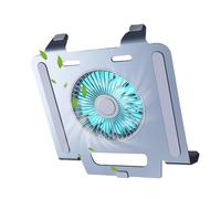 Cooling Laptop Stand Fan - Adjustable Computer Riser for Heat Control | Aluminum Alloy Bracket with Three Speed Cooling, Ergonomic Desk Holder, Office Home Use Gray
