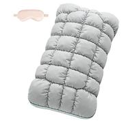 Cooling Marshmallow Puff Pillow,Cloud Bed Puff Sleep Pillows, Quilted Cool-Touch Bed Pillows,Breathable Skin Friendly Washable (Grey)