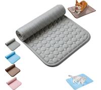 Cooling Mat,Breathable Cool Sleeping Pad, Ice Silk Cooling Mat for Dogs,Non-Slip Washable Cool Bed Mat for Small Medium Large Dogs Cats，Gray：M