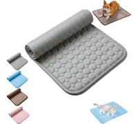 Cooling Mat,Breathable Cool Sleeping Pad, Ice Silk Cooling Mat for Dogs,Non-Slip Washable Cool Bed Mat for Small Medium Large Dogs Cats，Gray：L