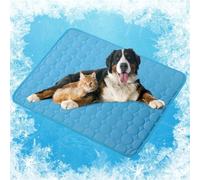 Cooling Mat Dogs - 62 x 50 cm Cooling Mat for Dogs and Cats, Cool Fabric Cooling Blanket Dog Self-Cooling, Cool Ice Mat for Pets, Self-Cooling Mat for Pets, Dog Kennel Beds - Navy Blue