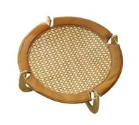 Cooling Mat for Cats Made of Natural Rattan - Dimensions 46 x 17.5 cm, Solid Wood Fittings, Dense Board Support, Scratch-Resistant High Mattress, Summer Heat Relief, Cosy Retreat,