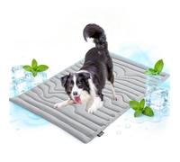 Cooling Mat for Dogs All-Season Hot Weather Cushion | Ice Silk Pet Cooling Mat for Small Medium Large Breeds Travel Sleeping Resting Shelter Backyard Kennel Sofa (Light Gray)