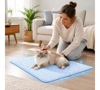 Cooling Mat for Dogs & Cats, Self-Cooling Gel Pad, Foldable, Portable, Easy to Clean, Durable Leakproof Pet Cool Mat Bed Mattress for Extra Large Dogs Cats Puppy in Hot Summer Large (75x100cm)
