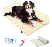 Cooling Mat for Dogs Cats,Summer Portable Non-Slip Pet Self CoolingMat,Practical Double-Sided Large Washable Cool Blanket,Machine Washable Large Pet Chill Mat Indoor (White, XL-150 * 101cm)