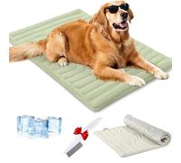 Cooling Mat for Dogs Cats,Summer Portable Non-Slip Pet Self CoolingMat,Practical Double-Sided Large Washable Cool Blanket,Machine Washable Large Pet Chill Mat Indoor (Green, M-91 * 58cm)