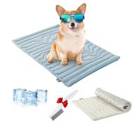 Cooling Mat for Dogs Cats,Summer Portable Non-Slip Pet Self CoolingMat,Practical Double-Sided Large Washable Cool Blanket,Machine Washable Large Pet Chill Mat Indoor (Blue, XL-150 * 101cm)