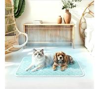 Cooling Mat for Dogs, Q-Max>0.5 Thin Breathable Dog Cooling Mat Blanket for Dogs, Anti-Slip Bottom Washable Pet Cooling Mat, Cool Relief & Portable for Travel Cooling Dog Bed,24x18, Blue.