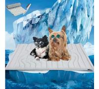 Cooling Mat for Dogs,Summer Portable Self Cooling Pad for Dog & Cats,Machine Washable Dual-Sided Pet Beds Sleeping Mats(Cool & Warm),Foldable Dog Crate Pad for All Breeds,Sizes (Gray, XL:150*101 cm)